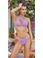 Bikini Takımı Tek Kol Bağlamalı Bikini Takımı Lila Veya Lacivert Renkli Hızlı Kuruyan 1