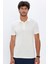 Erkek Slim Fit Dar Kesim %100 Pamuk Yumuşak Dokulu Düz Pike Ekru Polo Yaka T-Shirt 2