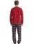 18851 Erkek Uzun Kollu Yuvarlak Yaka Pijama Takımı-Bordo 4