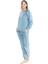 17092 Kadın Uzun Kollu Kadife Paçası Lastikli Rahat Ev Giyim-Mavimelanj 4