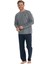 18836 Erkek Uzun Kollu Yuvarlak Yaka Pijama Takımı-Antrasitmelanj 1