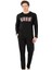 6071 Erkek Uzun Kollu Bisiklet Yaka Pijama Takımı-Siyah 1