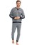 18813 Erkek Uzun Kollu Yuvarlak Yaka Paçası Lastikli Rahat Ev Giyim-Antrasitmelanj 1