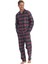 18852 Erkek Uzun Kollu Önden Düğmeli Gömlek Pijama Takım-Bordo 1