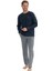 18836 Erkek Uzun Kollu Yuvarlak Yaka Pijama Takımı-Lacivert 1