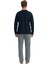 18836 Erkek Uzun Kollu Yuvarlak Yaka Pijama Takımı-Lacivert 3