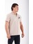 Pamuk Polo Yaka T-Shirt Krem Rengi 3