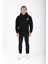 Erkek Siyah Unisex Sweatshirt Kapüşonlu %100 Pamuk 2