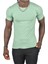 Yeşil Erkek/Unisex Slim Fit Dar Kesim Bisiklet Yaka Pamuklu Likralı Basic Tişört 1801131 1