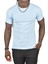 Açık Mavi Erkek/Unisex Slim Fit Dar Kesim Bisiklet Yaka Pamuklu Likralı Basic Tişört 1801131 1