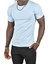 Açık Mavi Erkek/Unisex Slim Fit Dar Kesim Bisiklet Yaka Pamuklu Likralı Basic Tişört 1801131 2