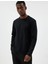 5WAM70065MK 999 Sıyah Erkek Pamuk Jersey Sweatshırt 2