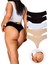 Alya Underwear Kadın Yüksek Bel, Toparlayıcı, Tanga Külotlar - 2 Siyah, 1 Beyaz, 2 Ten - 5'li Paket Adet 1