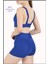 Kadın Mini Şort Boxer Saks Mavi Yüksek Bel Fit Görünüm 11081 2
