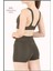 Kadın Haki Mini Şort Boxer Yüksek Bel Fit Görünüm 11080 2