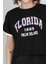 Kadın Florida Baskılı Kolları Renkli T-Shirt - 0037 1