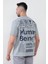 John Borners Açık Gri Human Baskılı Regular Kesim T-Shirt 4