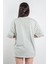 Çağla Yeşili Süprem Bisiklet Yaka Çizgili Kadın T-Shirt %100 Pamuk - 24805 3