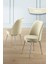 Lai Serisi 90x168 Lak Panel Beyaz Mermer Desen Krom Ayak Masa Takımı Ve 6 Krem Sandalye 4