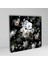 Tekli Kare Kanvas Tablo Siyah Fonda Pastel Çiçekler 2