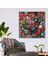 Tekli Kare Kanvas Tablo Kırmızı Pembe Mavi Çiçekler 1