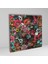 Tekli Kare Kanvas Tablo Kırmızı Pembe Mavi Çiçekler 2