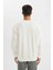 Erkek Sweatshirt Beyaz T5139AZ/WT32 Oversize Fit Bisiklet Yaka Kalın 5