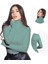 Kaşkorse Tam Boğazlı Body Sweatshirt, Okaliptus, S 1