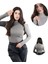 Kaşkorse Tam Boğazlı Body Sweatshirt, Gri, M 1