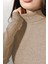 Kaşkorse Tam Boğazlı Body Sweatshirt, Kahve Melanj, M 2