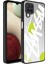 Samsung Galaxy A12 Kılıf Aynalı Desenli Kamera Korumalı Parlak Mirror Kapak - Yazı 1