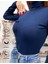 Kaşkorse Tam Boğazlı Body Sweatshirt, Lacivert, M 3