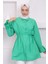 Yeşil Beli İpli Kol Detaylı Tunik 1