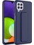 Samsung Galaxy M22 Kılıf Qstand Kapak - Lacivert 1
