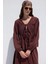 Bağlama Detaylı Müslin Bluz Bordo 1