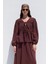 Bağlama Detaylı Müslin Bluz Bordo 5