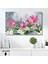 Tekli Yatay Kanvas Duvar Tablosu Dekoratif Pembe Beyaz Çiçek 1