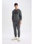 Regular Fit Kapüşonlu Baskılı Kalın Sweatshirt L5850AZ24AU 2
