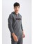 Regular Fit Kapüşonlu Baskılı Kalın Sweatshirt L5850AZ24AU 4