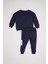 Erkek Bebek 2'li Takım Etiket Baskılı Bisiklet Yaka Sweatshirt Selanik Kumaş Beli Lastikli Jogger Eşofman Altı D4647A524AU 5