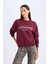 Kadın Regular Fit Bisiklet Yaka Baskılı İnce Sweatshirt D5930AX24AU 4