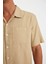 Relax Fit Yazlık Polo Yaka Keten Karışımlı Kısa Kollu Gömlek C1110AX24SM 4