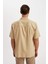 Relax Fit Yazlık Polo Yaka Keten Karışımlı Kısa Kollu Gömlek C1110AX24SM 5