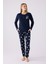 Kadın Uzun Kol Pijama Takım AR3056 Lacivert 1