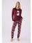Kadın Uzun Kol Pijama Takım AR3107 Bordo 1