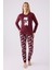 Kadın Uzun Kol Pijama Takım AR3107 Bordo 3