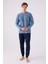 Erkek Uzun Kol Pijama Takım AR3142 Mavi 3