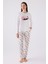 Kadın Uzun Kol Pijama Takım AR3058 Krem 1