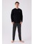 Erkek Uzun Kol Pijama Takım AR3172 Siyah 3