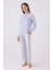 Pıerre Cardın Kadın Uzun Kol Pijama Takım PC8888 Mavi 1